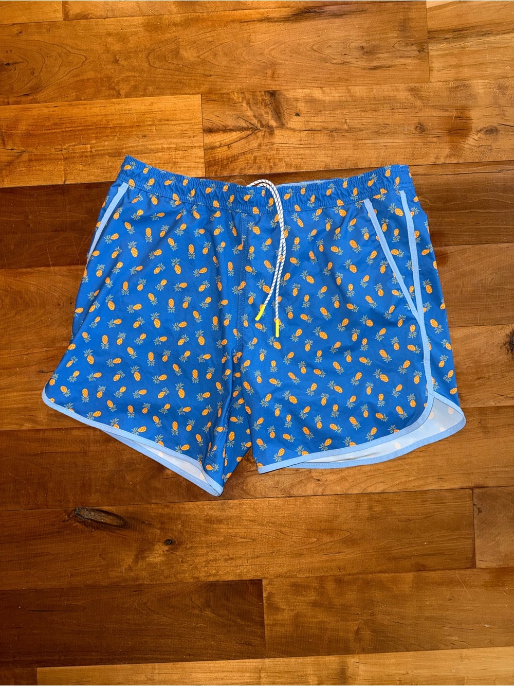 Bonobos Blue Pineapple-Print Swim Trunks